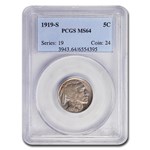 1919-S Buffalo Nickel MS-64 PCGS