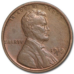 1919-S Lincoln Cent AU-55 1919-S Lincoln Cent AU-55