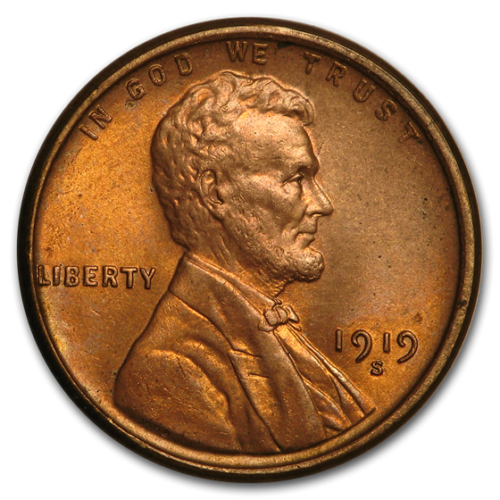 1919-S Lincoln Cent BU (Red) 1919-S Lincoln Cent BU (Red)