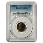 1919-S Lincoln Cent MS-62 PCGS (Red/Brown)