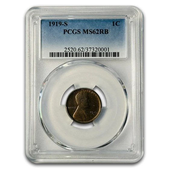 1919-S Lincoln Cent MS-62 PCGS (Red/Brown)