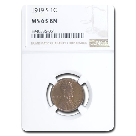 1919-S Lincoln Cent MS-63 NGC (Brown) 1919-S Lincoln Cent MS-63 NGC (Brown)
