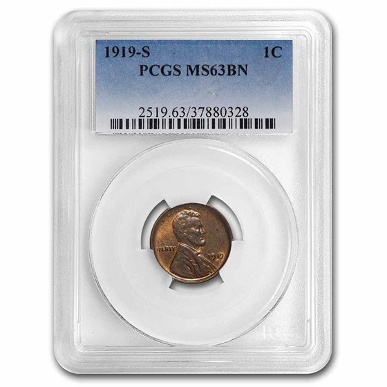 1919-S Lincoln Cent MS-63 PCGS (Brown) 1919-S Lincoln Cent MS-63 PCGS (Brown)