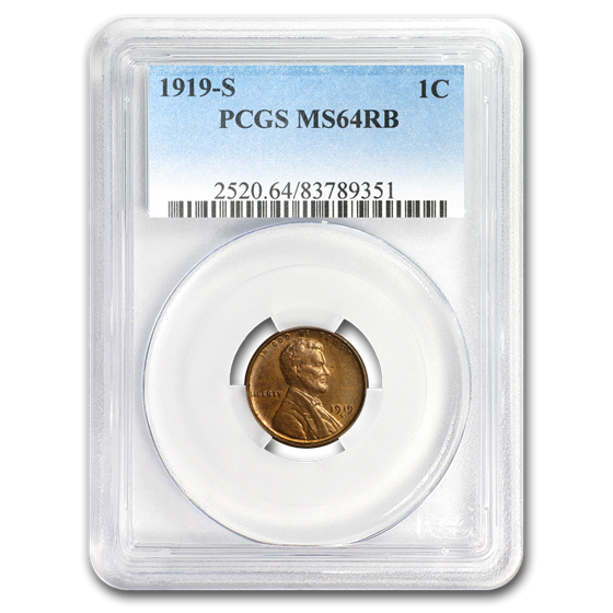 1919-S Lincoln Cent MS-64 PCGS (Red/Brown) 1919-S Lincoln Cent MS-64 PCGS (Red/Brown)