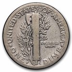 1919-S Mercury Dime 50-Coin Roll Avg Circ