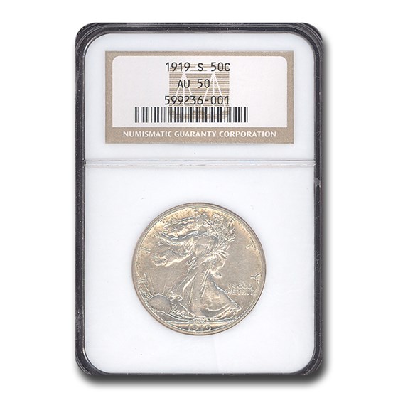 1919-S Walking Liberty Half Dollar AU-50 NGC 1919-S Walking Liberty Half Dollar AU-50 NGC