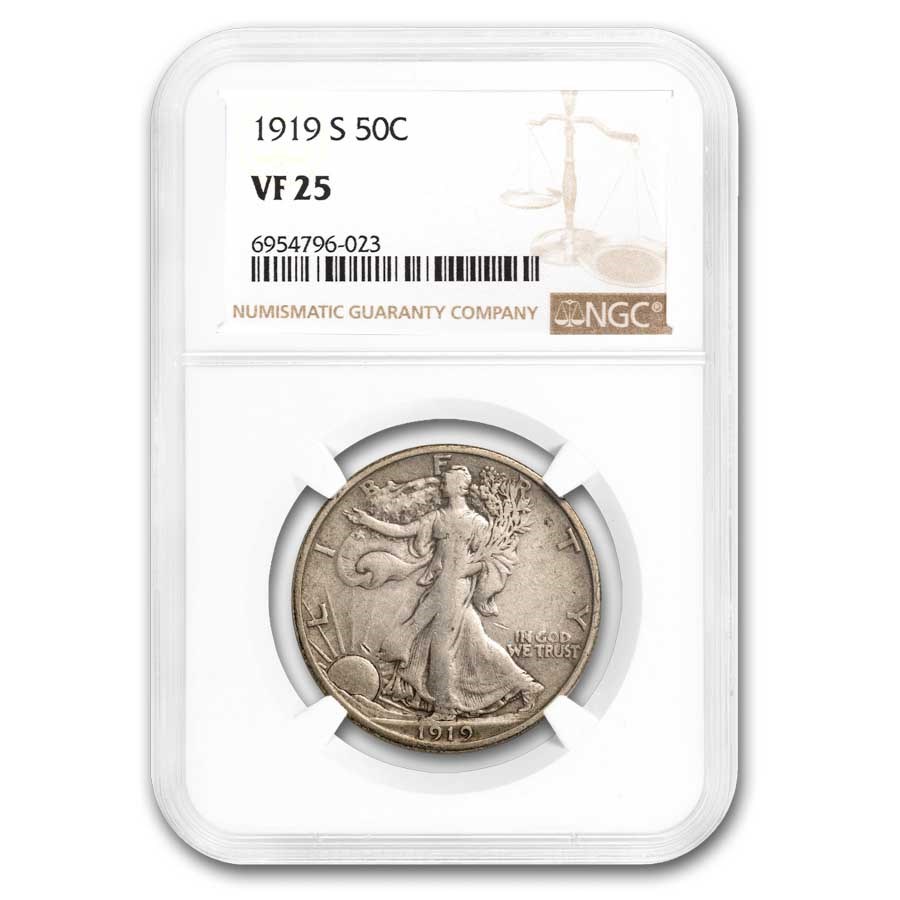 1919-S Walking Liberty Half Dollar VF-25 NGC