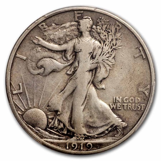 1919-S Walking Liberty Half Dollar VF-25 PCGS 1919-S Walking Liberty Half Dollar VF-25 PCGS