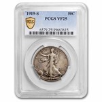 1919-S Walking Liberty Half Dollar VF-25 PCGS