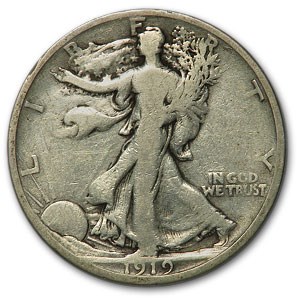 1919-S Walking Liberty Half Dollar VG