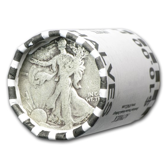 1919-S Walking Liberty Halves 20-Coin Roll Avg Circ 1919-S Walking Liberty Halves 20-Coin Roll Avg Circ