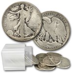 1919 Walking Liberty Half Dollar 20-Coin Roll Avg Circ