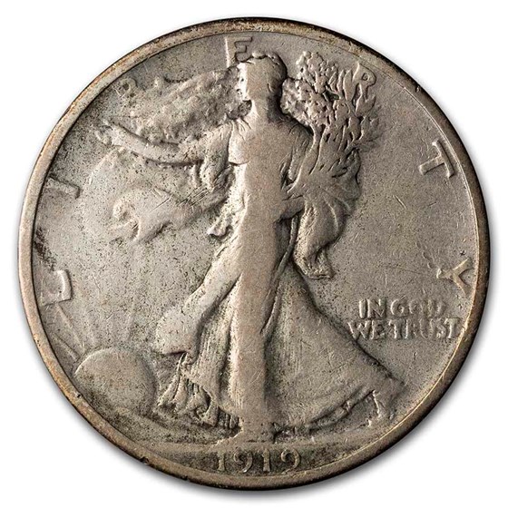 1919 Walking Liberty Half Dollar Fine 1919 Walking Liberty Half Dollar Fine