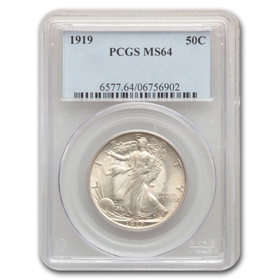 1919 Walking Liberty Half Dollar MS-64 PCGS 1919 Walking Liberty Half Dollar MS-64 PCGS