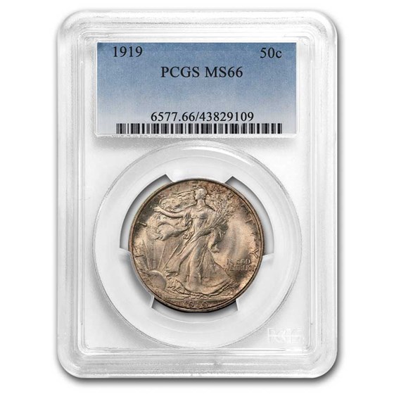1919 Walking Liberty Half Dollar MS-66 PCGS 1919 Walking Liberty Half Dollar MS-66 PCGS