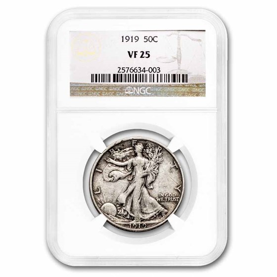 1919 Walking Liberty Half Dollar VF-25 NGC 1919 Walking Liberty Half Dollar VF-25 NGC