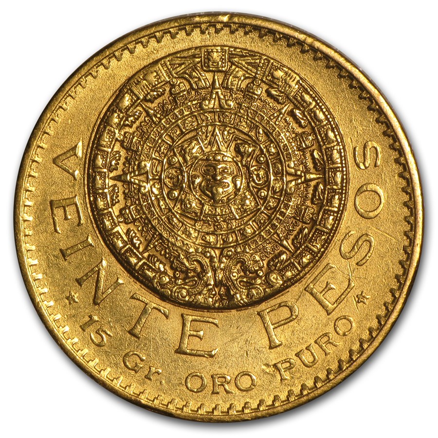 1920/10 Mexico Gold 20 Pesos (Cleaned)