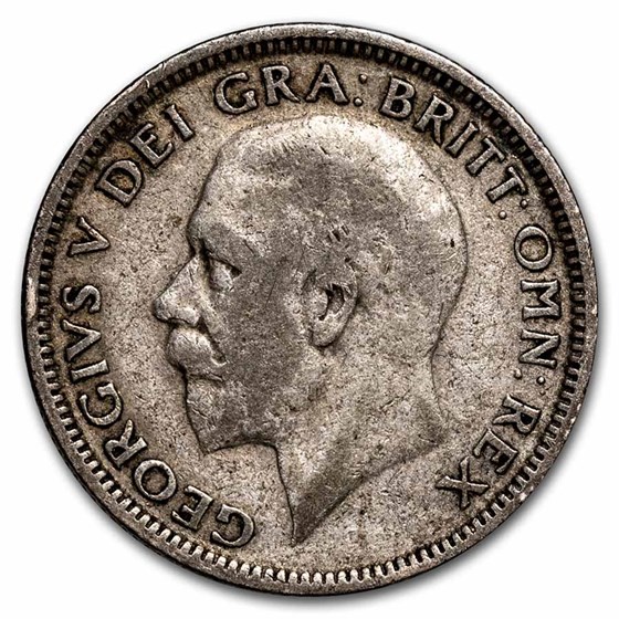 1920-1927 Great Britain Silver Shilling George V Avg Circ 1920-1927 Great Britain Silver Shilling George V Avg Circ
