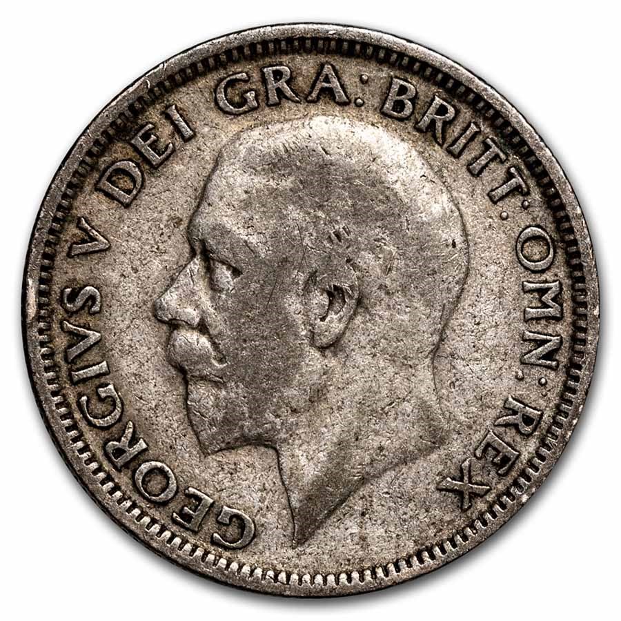 1920-1927 Great Britain Silver Shilling George V Avg Circ