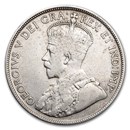 1920-1936 Canada Silver 50 Cents George V Avg Circ