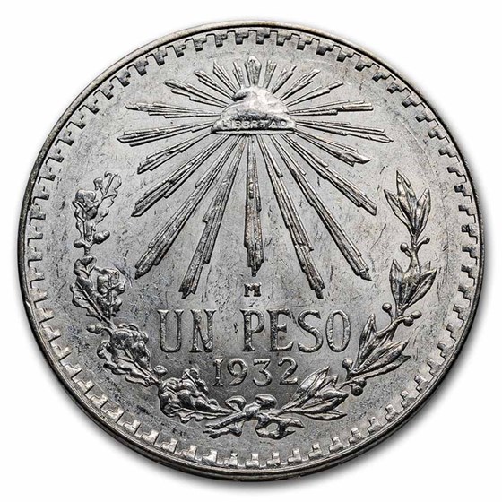 1920-1945 Silver Mexican 1 Peso Cap & Rays AU 1920-1945 Silver Mexican 1 Peso Cap & Rays AU