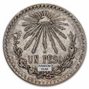 1920-1945 Silver Mexican 1 Peso Cap & Rays Avg Circ