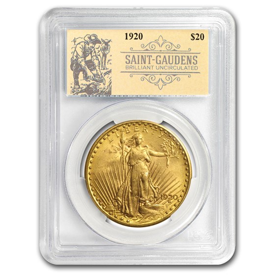 1920 $20 Saint-Gaudens Double Eagle BU PCGS (Prospector Label) 1920 $20 Saint-Gaudens Double Eagle BU PCGS (Prospector Label)