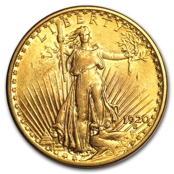1920 $20 Saint-Gaudens Gold Double Eagle AU 1920 $20 Saint-Gaudens Gold Double Eagle AU