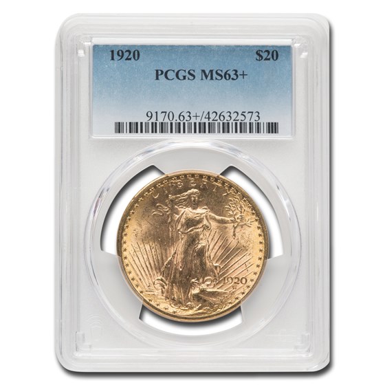 1920 $20 Saint-Gaudens Gold Double Eagle MS-63+ PCGS 1920 $20 Saint-Gaudens Gold Double Eagle MS-63+ PCGS