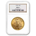 1920 $20 St Gaudens Gold Double Eagle MS-61 NGC