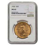 1920 $20 St Gaudens Gold Double Eagle MS-62 NGC