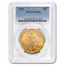 1920 $20 St Gaudens Gold Double Eagle MS-63 PCGS