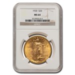 1920 $20 St Gaudens Gold Double Eagle MS-64 NGC