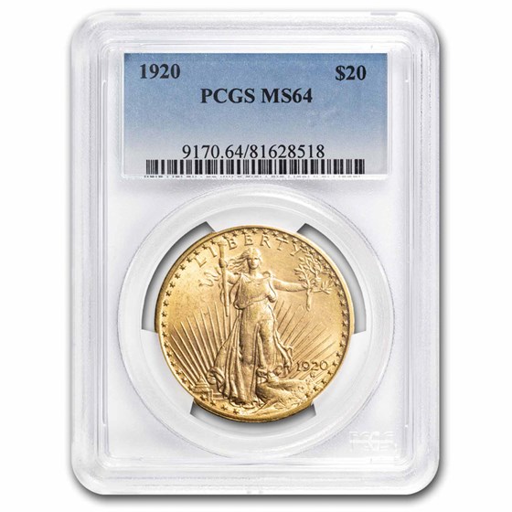 1920 $20 St Gaudens Gold Double Eagle MS-64 PCGS 1920 $20 St Gaudens Gold Double Eagle MS-64 PCGS
