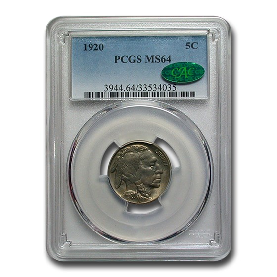 1920 Buffalo Nickel MS-64 PCGS CAC 1920 Buffalo Nickel MS-64 PCGS CAC