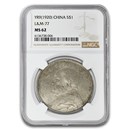 (1920) China Silver Dollar MS-62 NGC