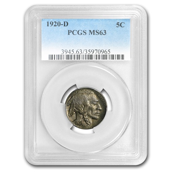 1920-D Buffalo Nickel MS-63 PCGS 1920-D Buffalo Nickel MS-63 PCGS