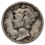 1920-D Mercury Dime 50-Coin Roll Avg Circ