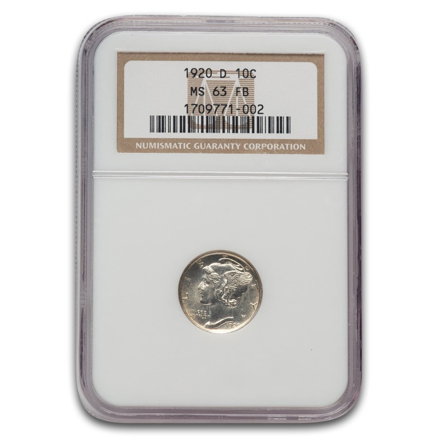 1920-D Mercury Dime MS-63 NGC (FB)