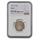 1920-D Standing Liberty Quarter AU-53 NGC