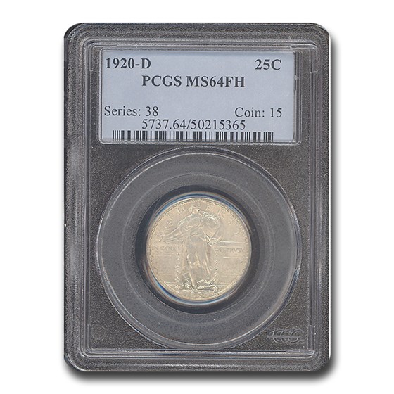 1920-D Standing Liberty Quarter MS-64 PCGS (FH) 1920-D Standing Liberty Quarter MS-64 PCGS (FH)