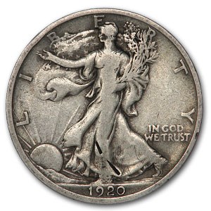 1920-D Walking Liberty Half Dollar VF Details (Scratched) 1920-D Walking Liberty Half Dollar VF Details (Scratched)