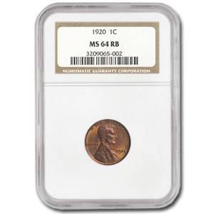 1920 Lincoln Cent MS-64 NGC (Red/Brown) 1920 Lincoln Cent MS-64 NGC (Red/Brown)