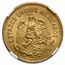 1920-M Mexico Gold 5 Pesos AU-58 NGC