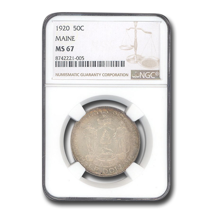 1920 Maine Centennial Half Dollar Commem MS-67 NGC (Toned)