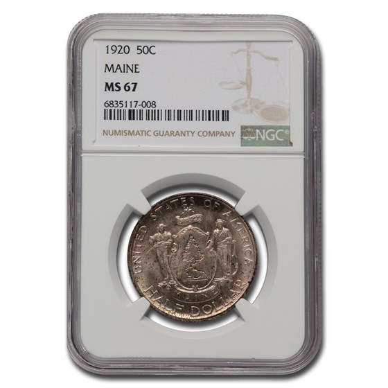 1920 Maine Centennial Half Dollar Commem MS-67 NGC 1920 Maine Centennial Half Dollar Commem MS-67 NGC