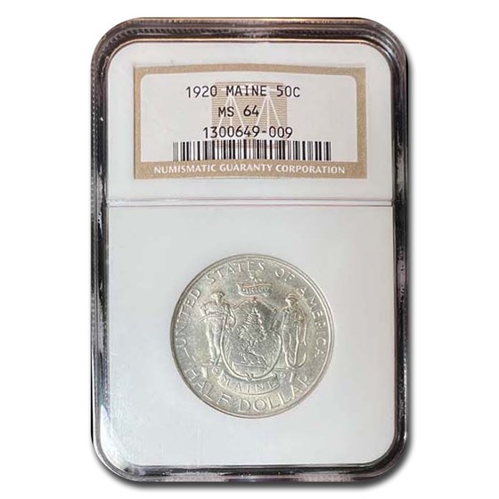 1920 Maine Centennial Half Dollar Half Dollar MS-64 NGC 1920 Maine Centennial Half Dollar Half Dollar MS-64 NGC
