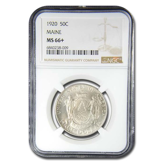 1920 Maine Centennial Half Dollar MS-66+ NGC 1920 Maine Centennial Half Dollar MS-66+ NGC