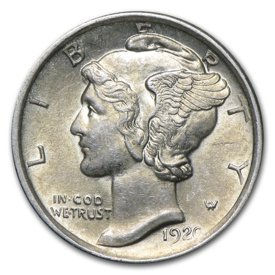 1920 Mercury Dime AU 1920 Mercury Dime AU