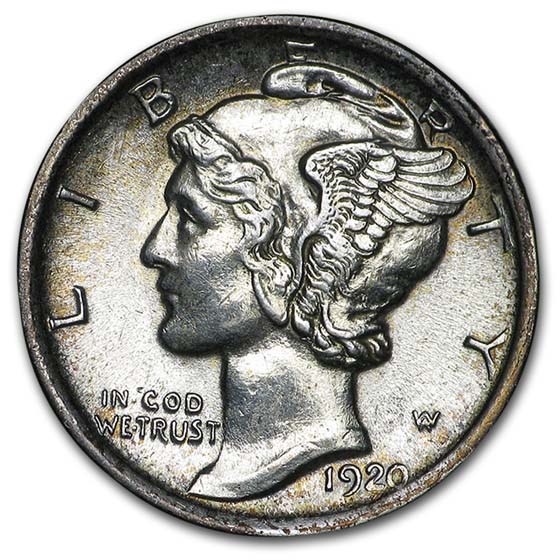1920 Mercury Dime BU
